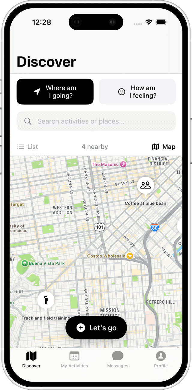 View activities on a map