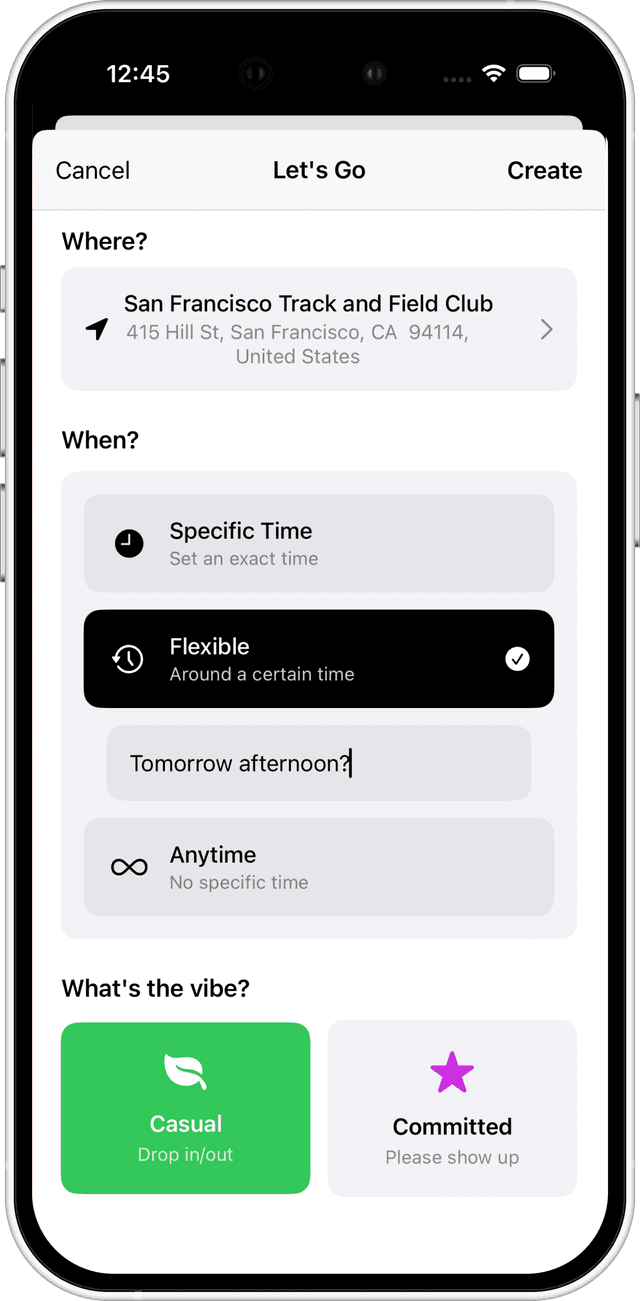 Post activity - details and vibe
